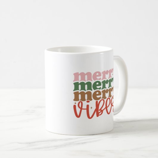 Mug Joyeux Vibes Retro Vacances de Noël Super (Devant droit)