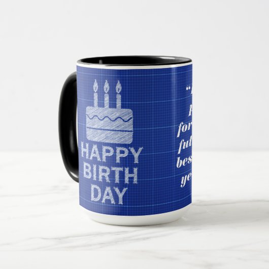 Mug Joyeux voeux d'anniversaire (Devant gauche)