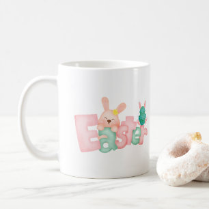 Mug Joyeux voeux de Pâques - Baisers de lapin drôle