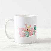 Mug Joyeux voeux de Pâques - Baisers de lapin drôle (Gauche)