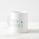 Mug Joyeux voeux de Pâques - Drôle lapin Pâques (Devant gauche)