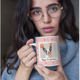 Mug Joyeux Wooflentines Avec Photo Chien   Rouge et ro