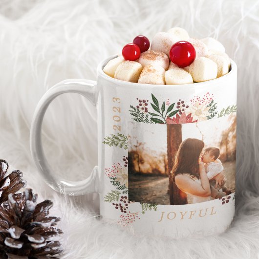 Mug JOYFUL élégante photo de la flore festive