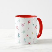 Mug JOYFUL FAMILLE moderne dessiné star festive coloré (Devant droit)