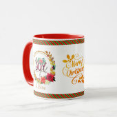 Mug Joyful Holiday Floral and Plaid Christmas (Devant gauche)
