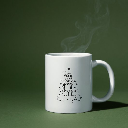 Mug Joyful Holiday Tree - Typographie Art Mots Festif