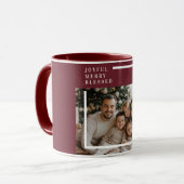 Mug Joyful Merry Blessed Christmas Photo Custom  (Devant gauche)