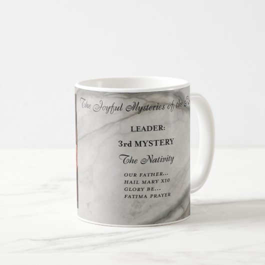 Mug Joyful Mysteries of the Rosary Item #3: Nativity (Devant droit)