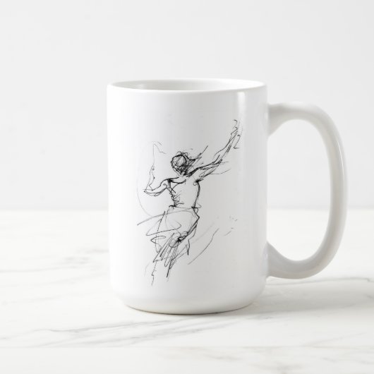 Mug Joyful Woman in Motion croquis Abstrait (Droite)