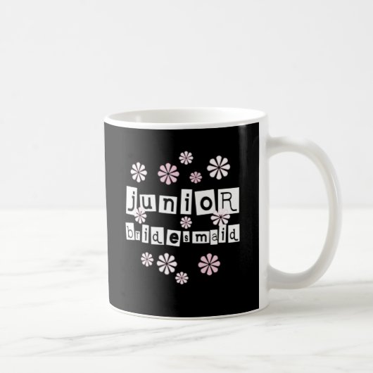 Mug Jr. Blanc de demoiselle d'honneur sur le noir (Droite)