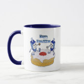 Mug Judaica Happy Hanukkah Dancing Dreidels (Gauche)