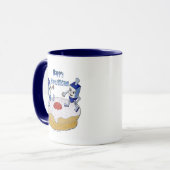 Mug Judaica Happy Hanukkah Dancing Dreidels (Devant gauche)
