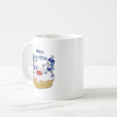 Mug Judaica Happy Hanukkah Dancing Dreidels (Devant gauche)
