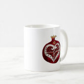 Mug Judaica Pomegranate Heart Hanoukka Rosh Hashanah (Devant droit)