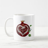 Mug Judaica Pomegranate Heart Hanoukka Rosh Hashanah (Gauche)