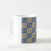 Mug Judaica Star de David Metal Gold Blue (Devant gauche)