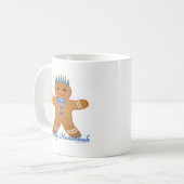 Mug Judaïque Hanoukka Gingerbread Homme Menorah (Devant gauche)