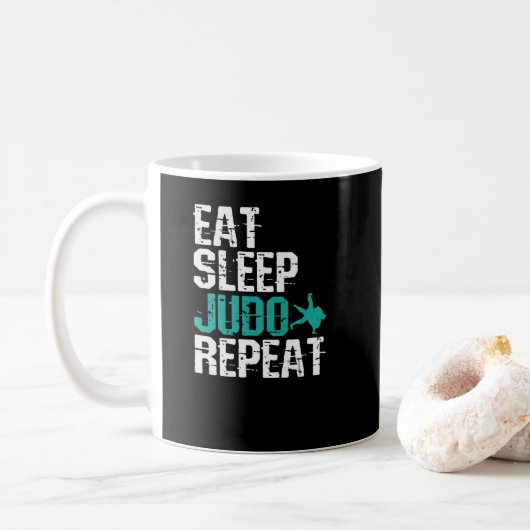 Mug Judo Eat Sleep Judo Repeat (Avec donut)