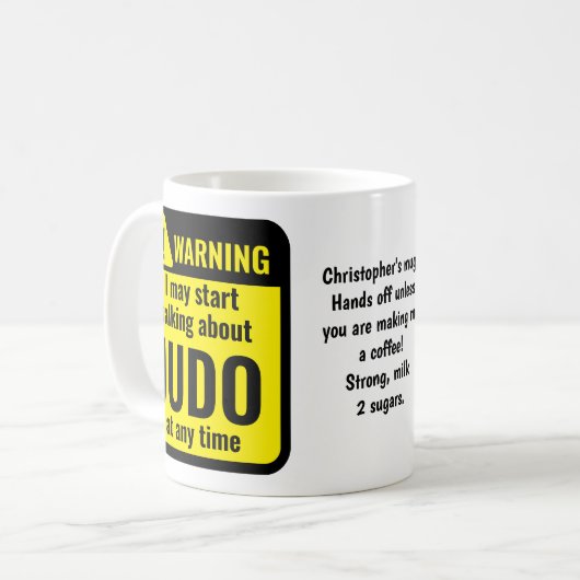 Mug Judo Funny Personalized Warning (Devant gauche)