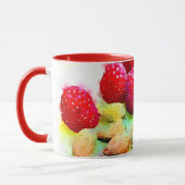 Mug Juicy Red Raspberries et Almonds Watercolor (Gauche)