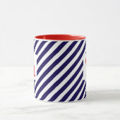 Mug Juillet 4 Diagonal Stripes Patriotique Initial (Centre)