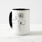 Mug Juillet Bridesmaid | Fleur de naissance Lily d'eau (Devant gauche)