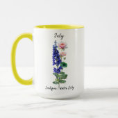 Mug Juillet Fleur de naissance Larkspur et Lys d'eau (Gauche)