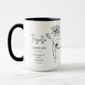 Mug Juillet Flower Girl | Fleur de naissance Lily d'ea (Gauche)