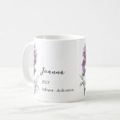 MUG JUILLET LARKSPUR NAISSANCE MOIS NOM CADEAU (Devant gauche)