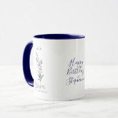 Mug Juillet Mois de naissance Fleur Larkspur Anniversa (Devant gauche)