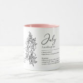 Mug Juillet Mois de naissance Fleur Larkspur Minimalis (Centre)