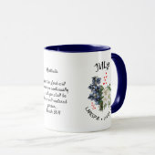 Mug JUILLET Mois de naissance Fleur Nom personnalisé C (Devant droit)
