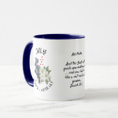 Mug JUILLET Mois de naissance Fleur Nom personnalisé C (Devant gauche)