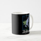 Mug Juillet Violet Larkspur Fleur de naissance à l'ext (Devant droit)