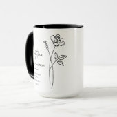 Mug Juin Maid of Honor | Fleur de naissance rose (Devant gauche)