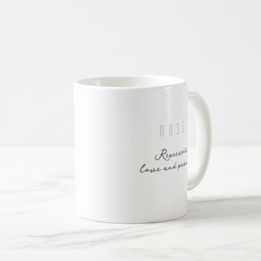 Mug Juin Mois de naissance Fleur avec nom - Rose (Devant droit)