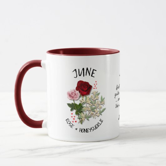 Mug Juin Mois de naissance Fleur Nom personnalisé Chri (Gauche)