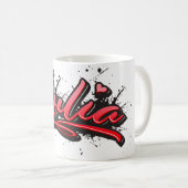 Mug Julia red Heart Graffiti (Devant droit)
