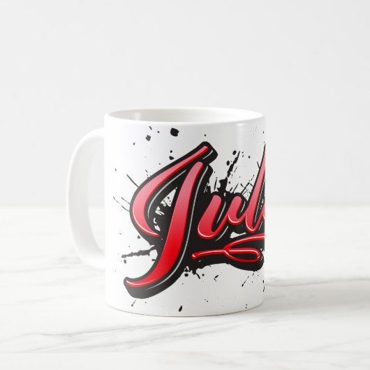 Mug Julia red Heart Graffiti (Devant gauche)