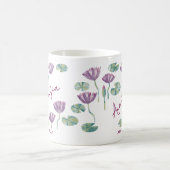 Mug July Birth Flower Custom Name Water Lily (Centre)