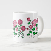 Mug Jumbo 20 oz. avec fleurs roses (Devant droit)