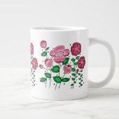 Mug Jumbo 20 oz. avec fleurs roses (Droite)
