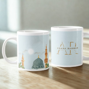 Mug Jumbo 20oz ・ Dôme Vert de Madinah Aquarelle