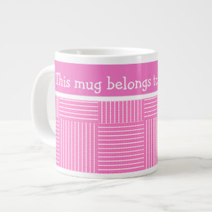 Mug Jumbo à personnaliser : rose et blanc