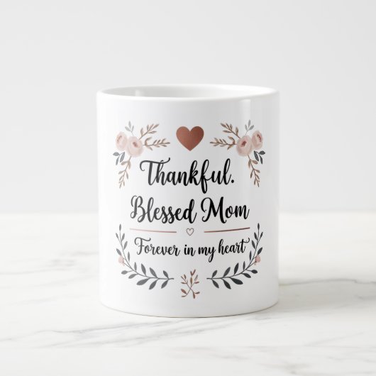 Mug Jumbo avec élégant script Rose (Devant)
