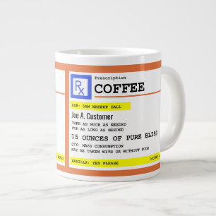 Mug Jumbo de café d'ordonnance avec nom personnal