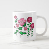 Mug JUMBO - Fleurs fantaisistes roses (Droite)
