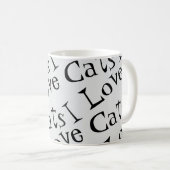 Mug Jumbo I Love Cats Black and White Graphic Fourre-t (Devant droit)