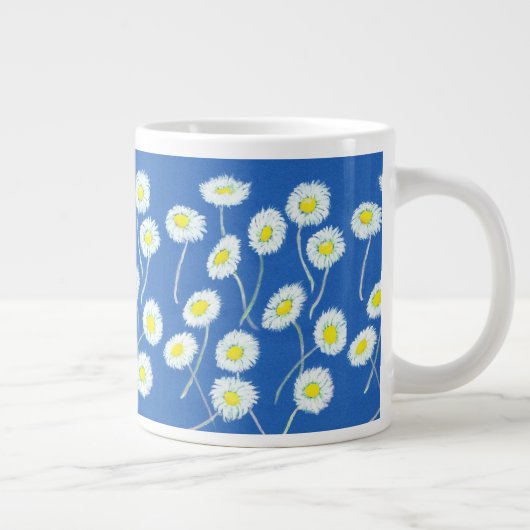 Mug Jumbo Oops-a-Daisy, Blanc, Jaune, Bleu (Droite)