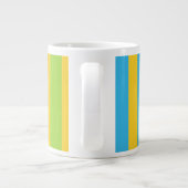 Mug Jumbo : Turquoise, Jaune, Grandes Têtes Vertes (Dos)